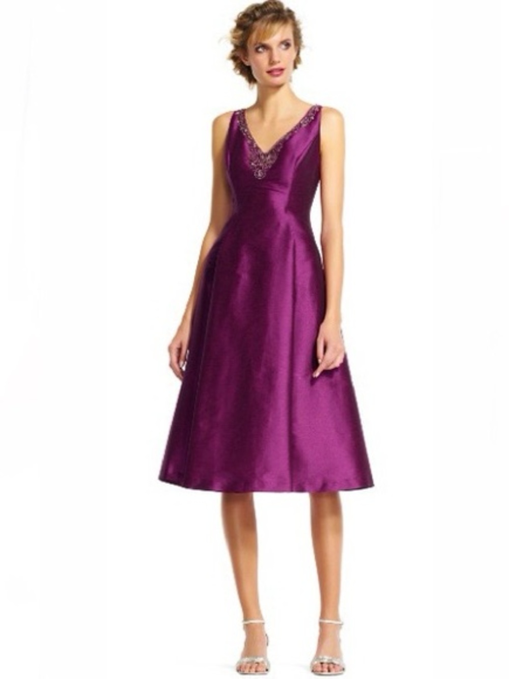 Adrianna Papell Beaded Fit & Flare Midi Dress